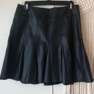Flounce Faux Leather Skirt